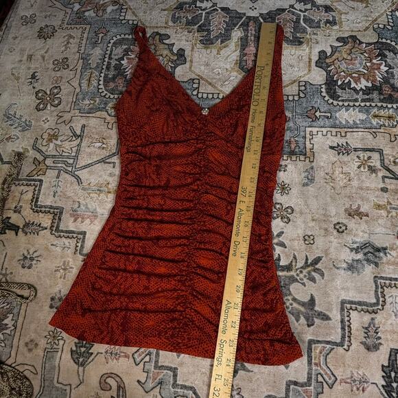 Vintage Express Tank Tops Y2k Snake Print Date Night Ruched Lot of Two Tanks XS - Picture 7 of 16